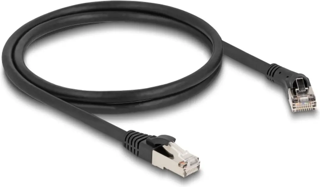 Delock Cat.8.1 RJ45 Netwerkkabel 40Gbps 1m - 45° Hoek - Zwart