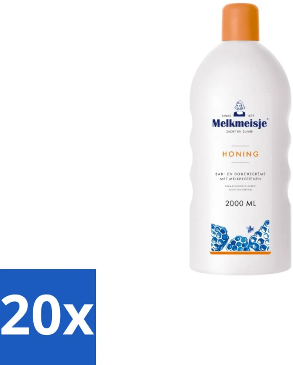 Melkmeisje Bad en Douche Crème Honing 2000ml
