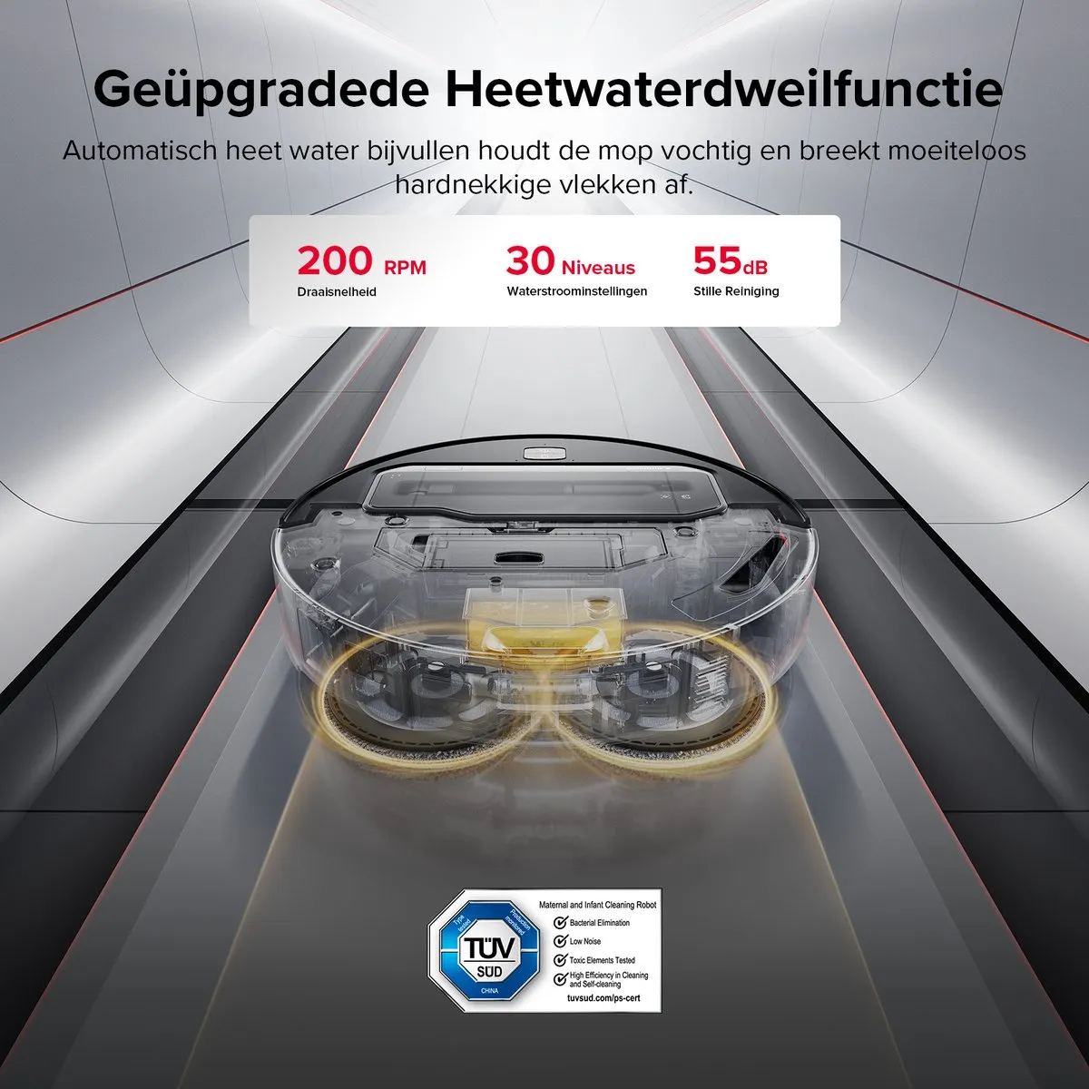 Roborock Saros Z70 Robotstofzuiger & Dweilrobot - 22.000 Pa - Zwart - afbeelding 6 van 6