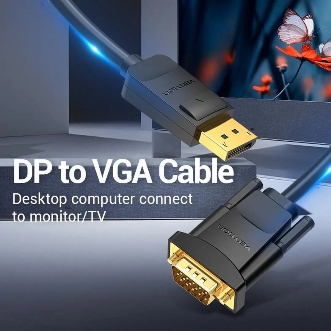 Vention DisplayPort naar VGA-kabel HBLBG 1,5m - 1080p 60Hz - Zwart