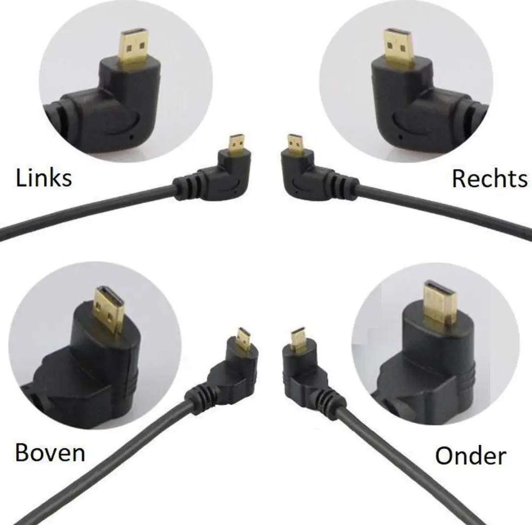 Delock Micro HDMI naar HDMI 90° Adapter 1.4 - 4K 30Hz - Zwart