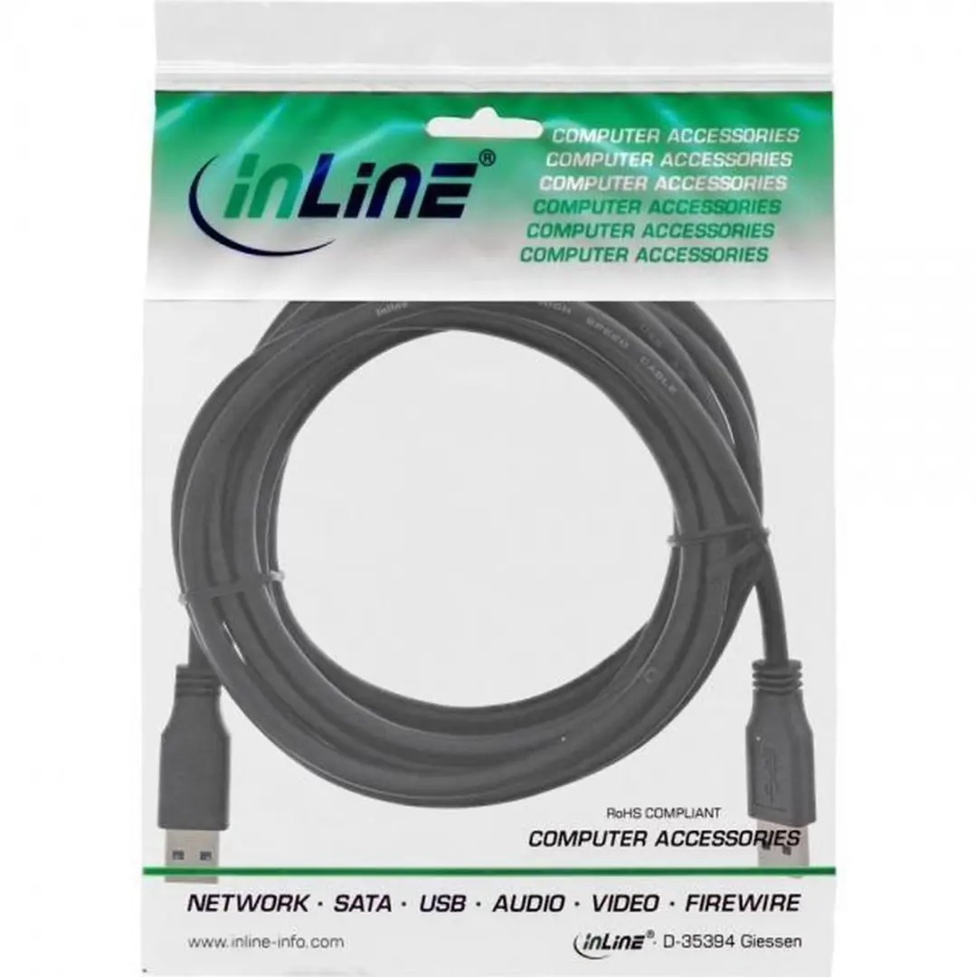 InLine USB 3.0 Kabel 3m - 2A - Zwart