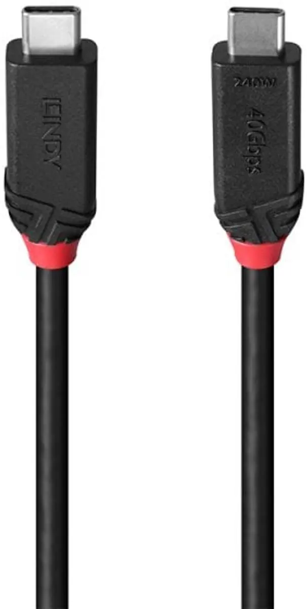 Lindy 37000 USB4 Gen 3x2 USB-C Kabel 0,5m - Zwart