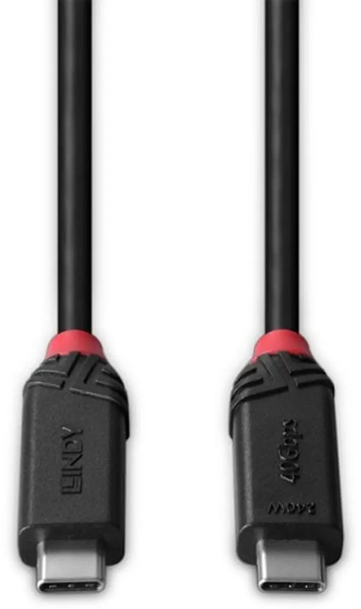 Lindy 37000 USB4 Gen 3x2 USB-C Kabel 0,5m - Zwart