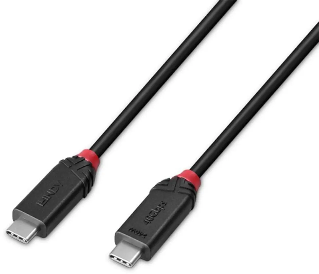 Lindy 37000 USB4 Gen 3x2 USB-C Kabel 0,5m - Zwart