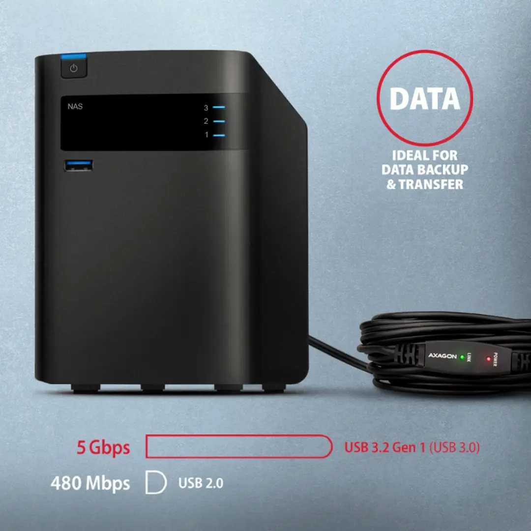 Axagon ADR-310 USB 3.2 Gen1 Kabel - USB-A - 10m