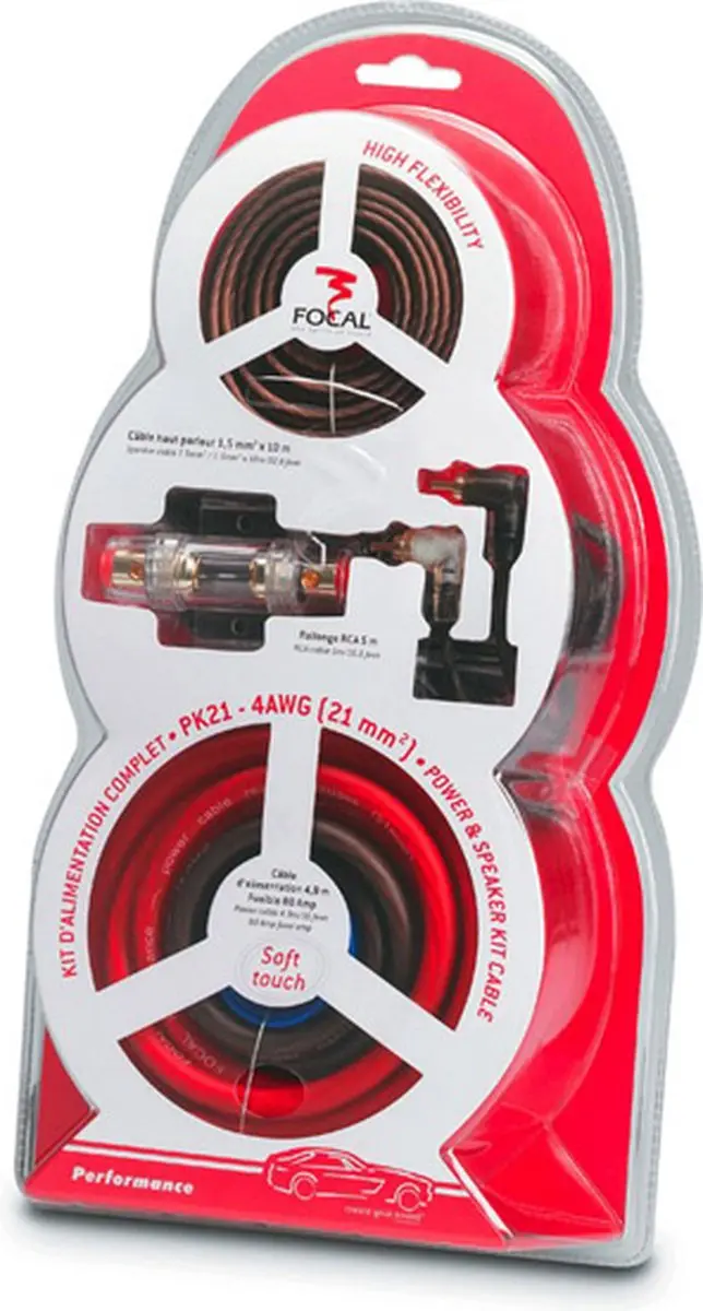 Focal PK21 Voedingskabel 21mm² - Zwart/Rood