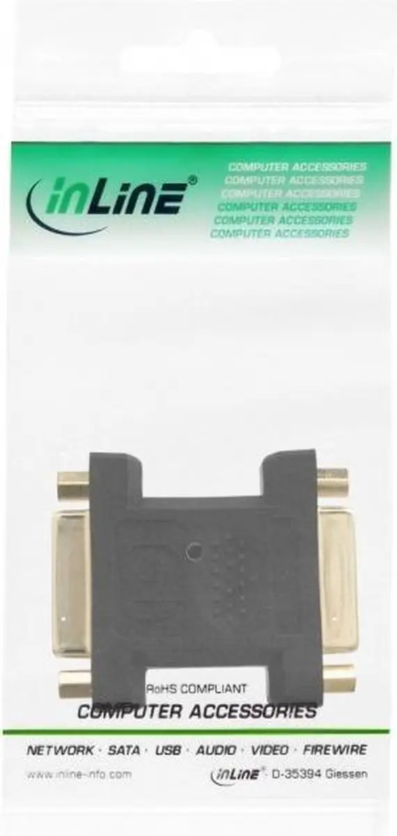InLine DVI-D/DVI-I Dual Link Koppelstuk - Verguld/Zwart
