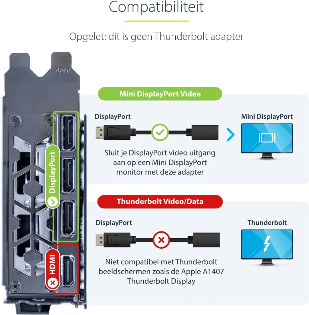 Startech DisplayPort naar Mini DisplayPort Kabel M/F 15cm - Zwart