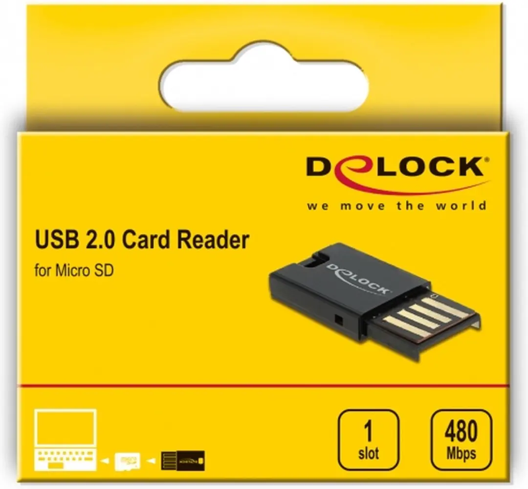 USB 2.0 -kaartlezer voor Micro SD -geheugenkaarten