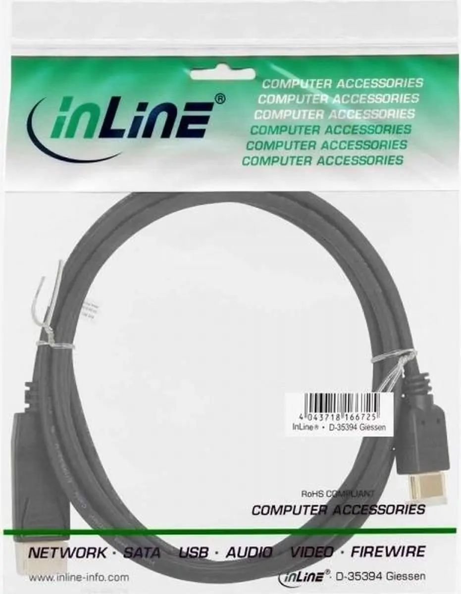 InLine DisplayPort naar HDMI Kabel 1.5m - DP 1.1/HDMI 1.3 - Zwart