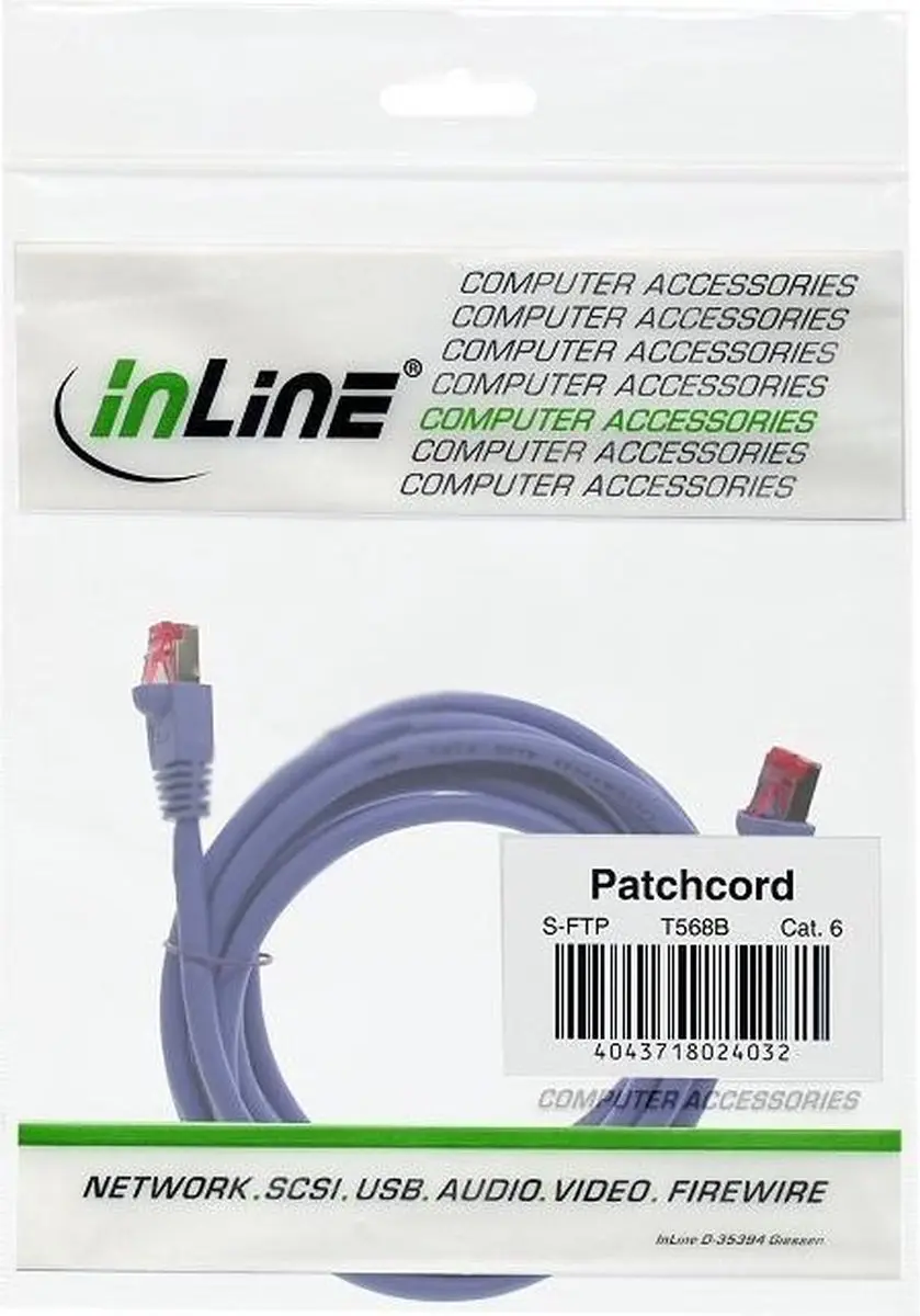 InLine Patchkabel S/FTP Cat.6 2m - Paars
