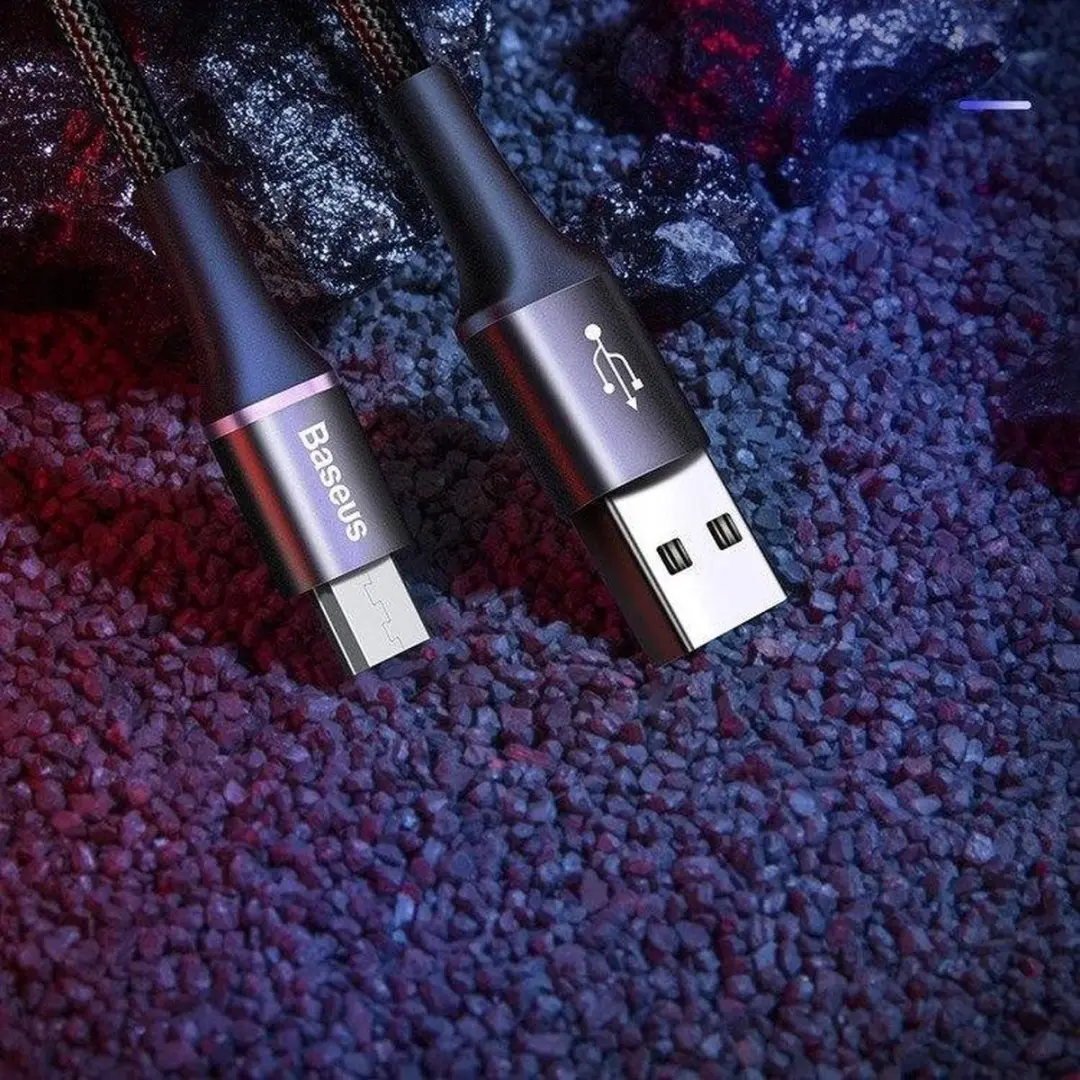Baseus Halo Series Micro-USB Lichtgevende Kabel 2m - Zwart