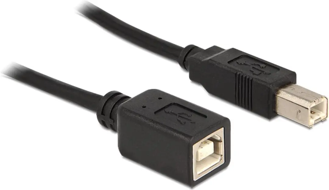 Delock USB Verlengkabel B-B 2.0 2m - Zwart