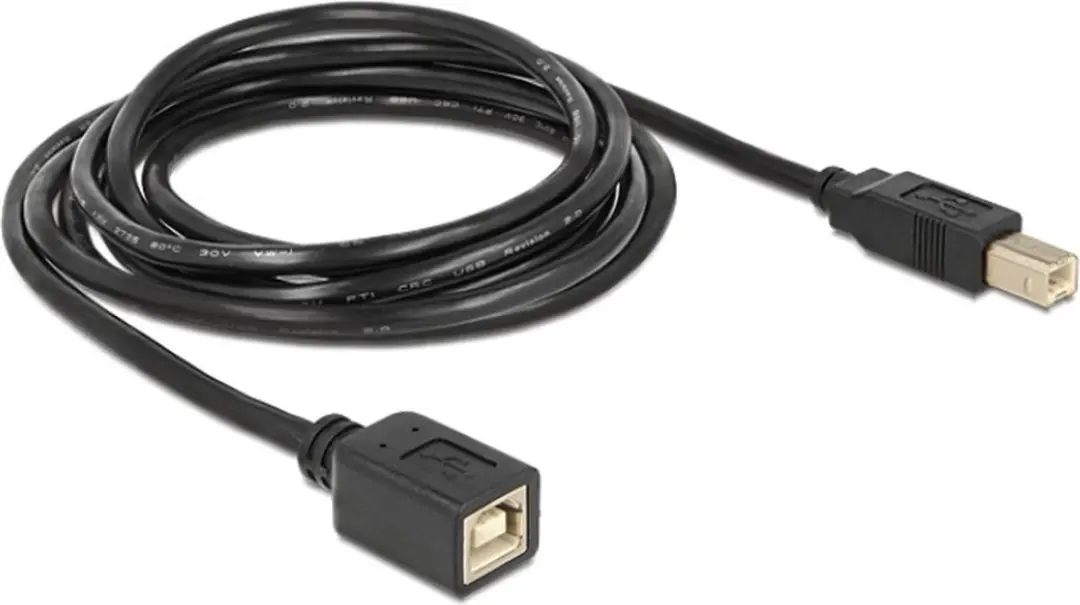 Delock USB Verlengkabel B-B 2.0 2m - Zwart