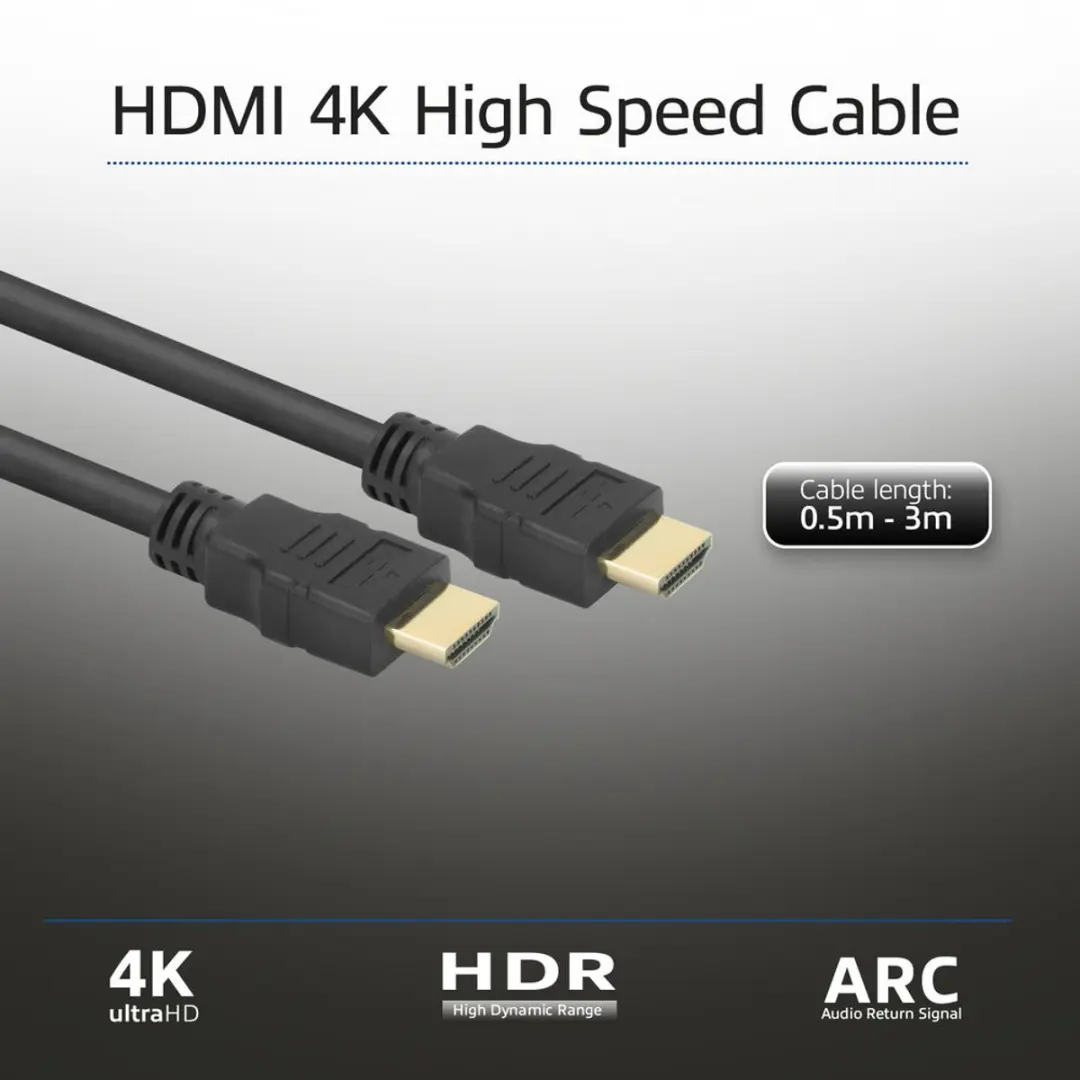 ACT HDMI High Speed Kabel 0,5m AK3789 - Zwart