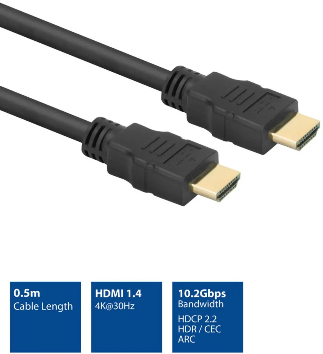 ACT HDMI High Speed Kabel 0,5m AK3789 - Zwart