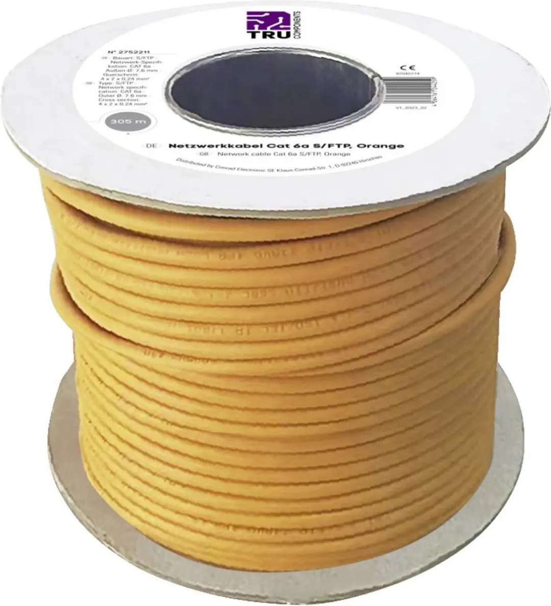 Tru Components Netwerkkabel CAT 6A S/FTP 305m - Oranje