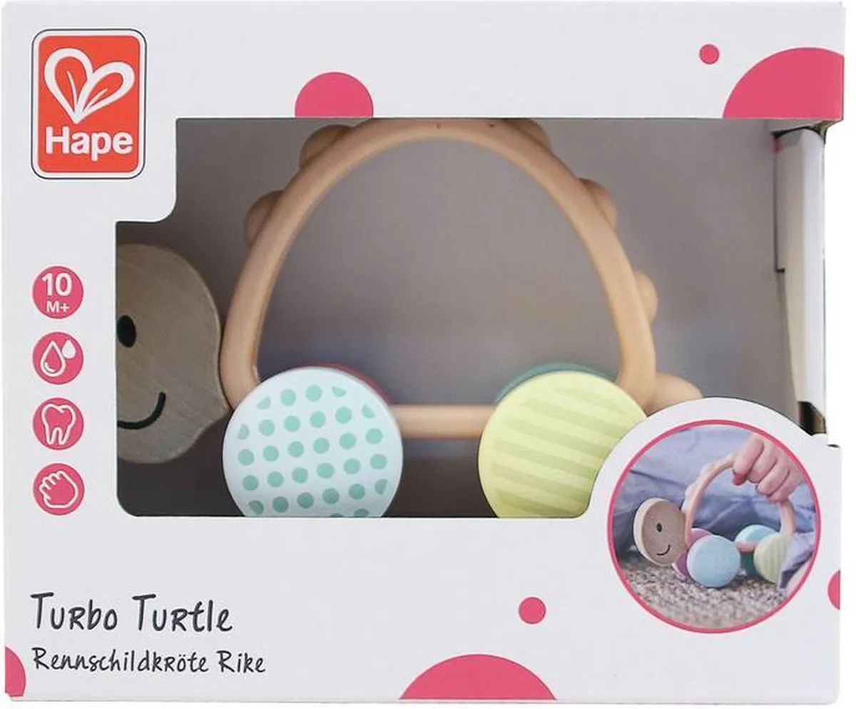 Hape Schildpad Bijtring - Roze/Beige/Blauw