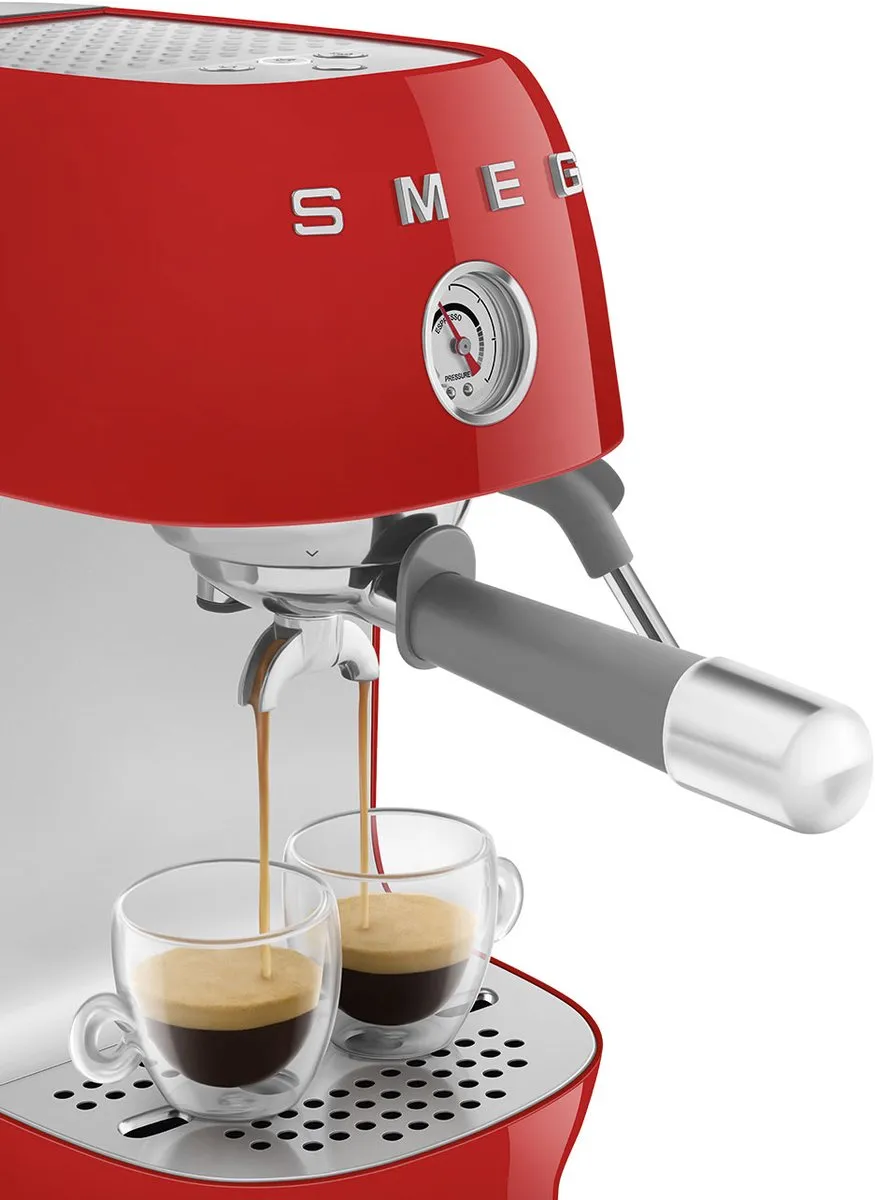 Smeg ECF03RDEU Handmatige Espressomachine - 1600W - 2 Kopjes - Rood