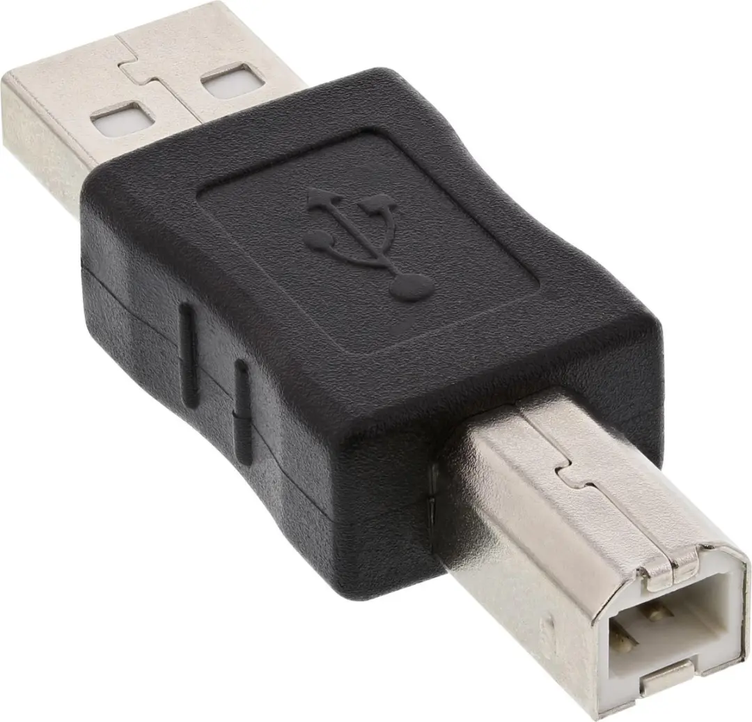 InLine USB2.0 USB-B naar USB-A Adapter - Zwart