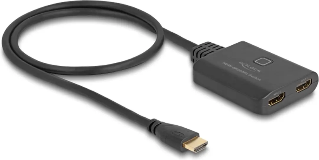 Delock HDMI Switch 2x1 8K60 - 50cm Kabel - Zwart