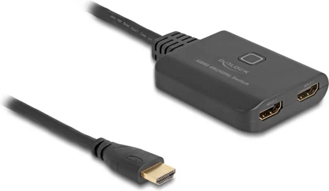 Delock HDMI Switch 2x1 8K60 - 50cm Kabel - Zwart