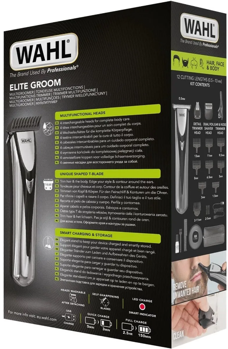Wahl Elite Groom Multifunctionele Tondeuse 150min - Zilver/Zwart