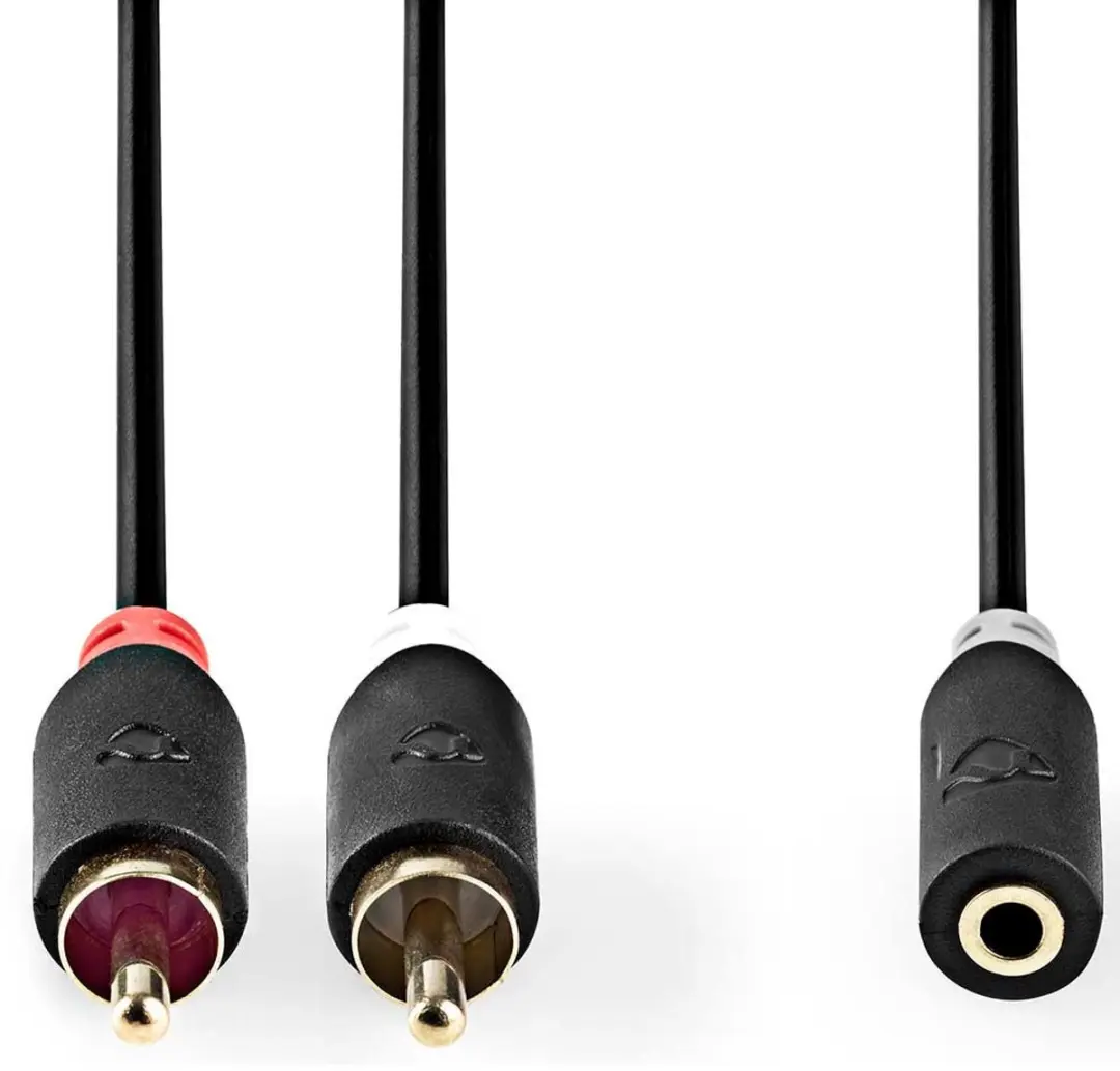 Nedis Stereo-Audiokabel RCA Verguld 3,5mm - 1m - Antraciet