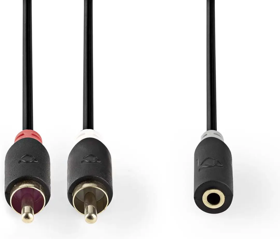 Nedis Stereo-Audiokabel RCA Verguld 3,5mm - 1m - Antraciet