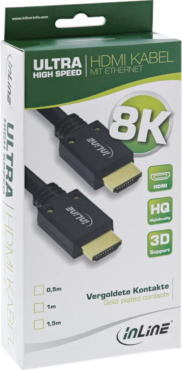 InLine HDMI Kabel 8K/4K 1m - Zwart