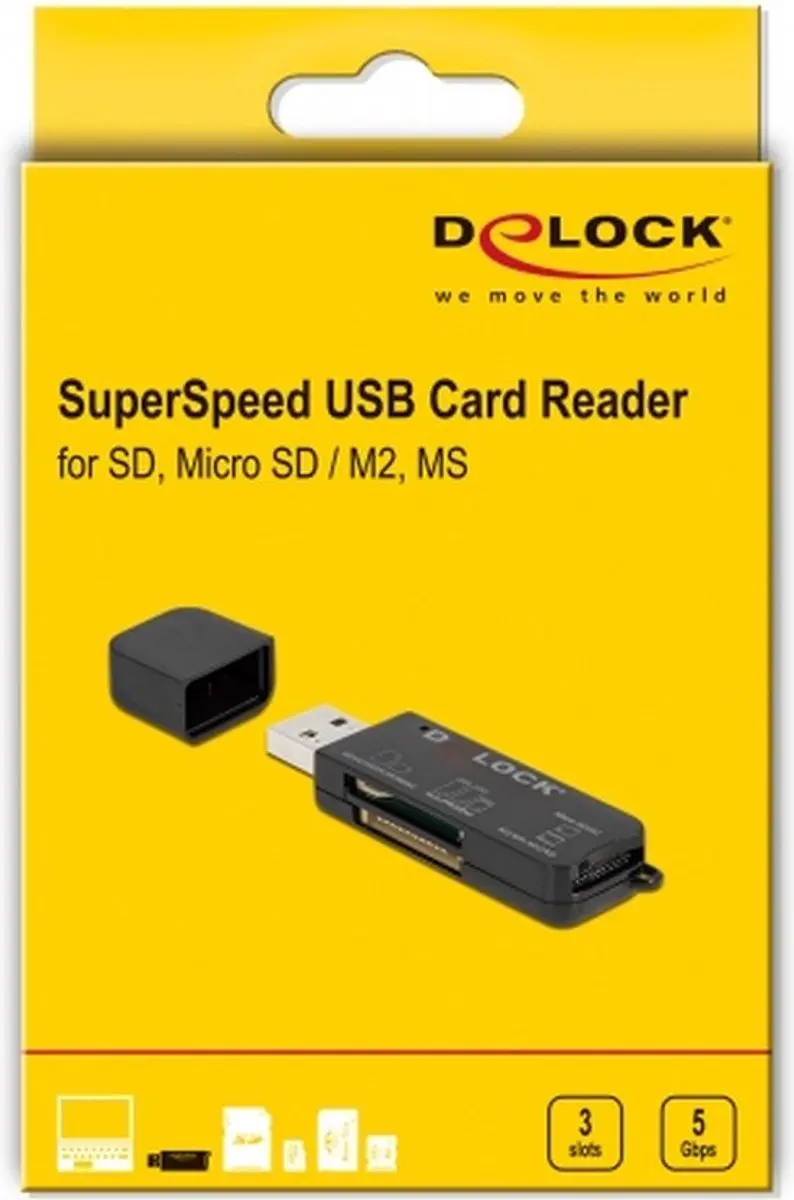 Delock SuperSpeed USB Card Reader 91757 - Zwart - afbeelding 6 van 6