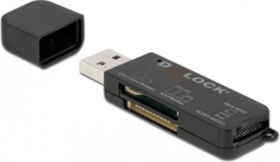 Delock SuperSpeed USB Card Reader 91757 - Zwart