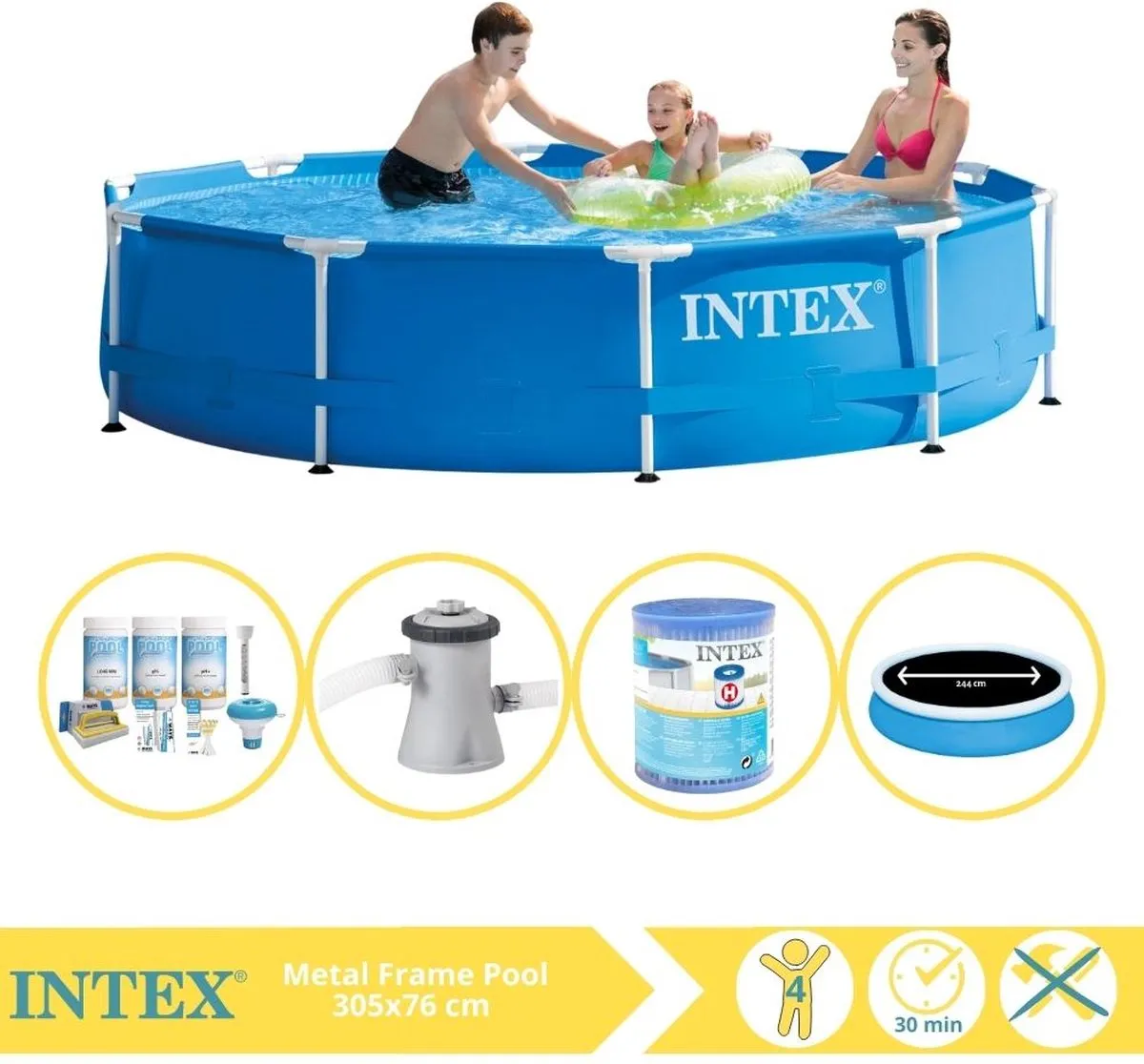 Intex Metal Frame 28200NP Opzetzwembad 305x76cm
