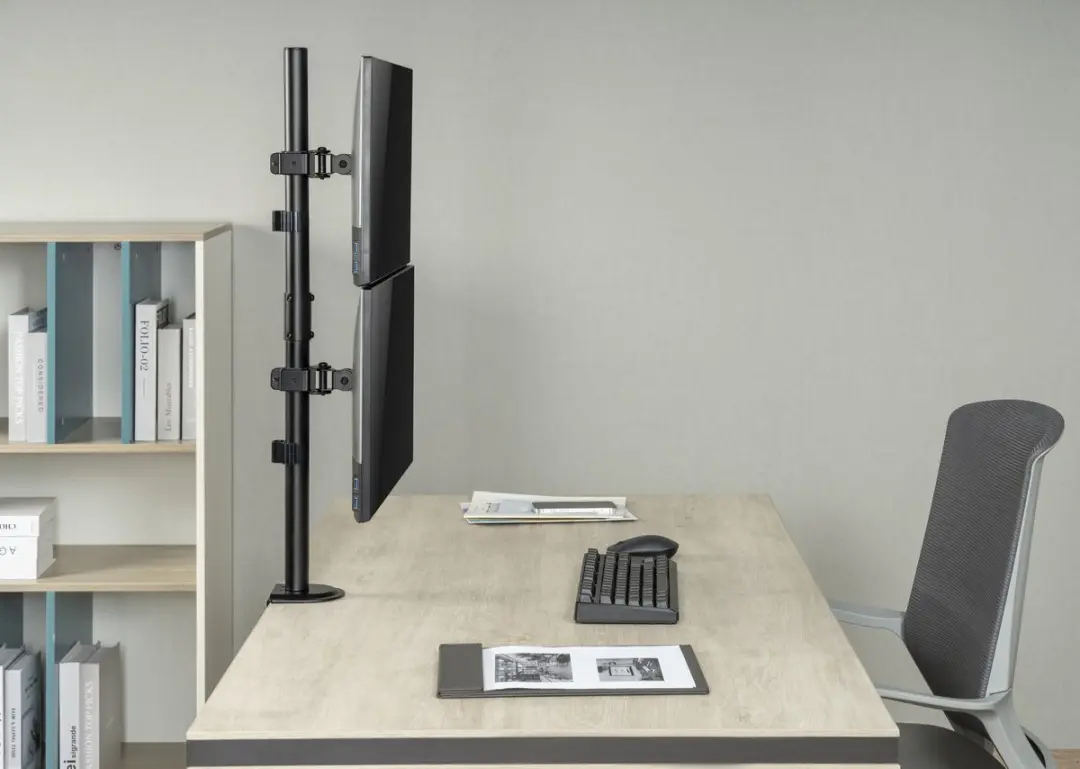 Gembird MA-D2 Monitorarm 2 Schermen - Verticaal - 17-32" - Zwart