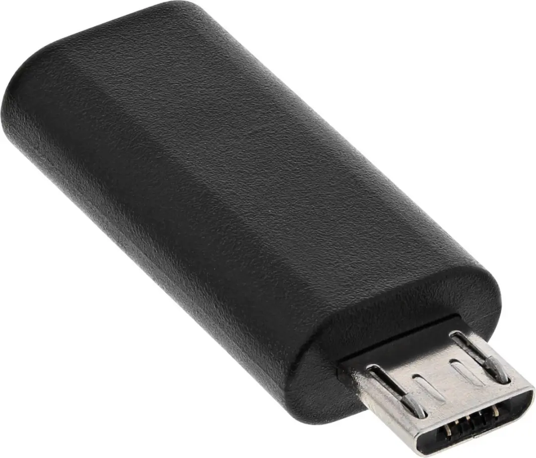 InLine USB 2.0 Micro-USB naar USB-C Adapter - Zwart