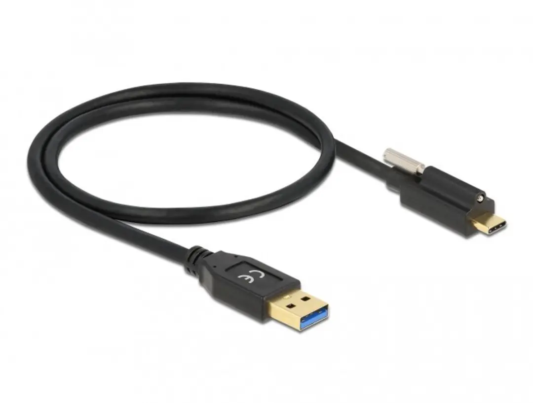 Delock USB 3.2 Gen 2 Type-A naar Type-C Kabel 10Gbps 0,5m - Zwart