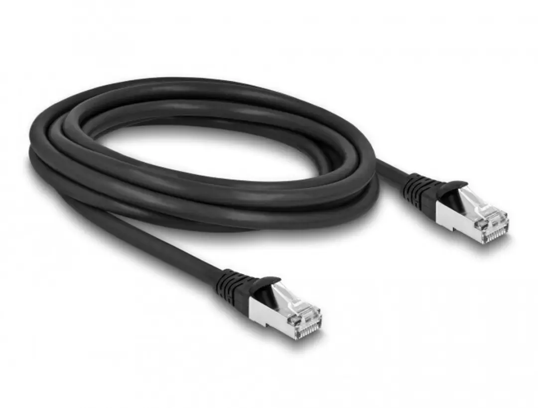 Delock RJ45 Cat.6A S/FTP Outdoor Kabel 3m - Zwart