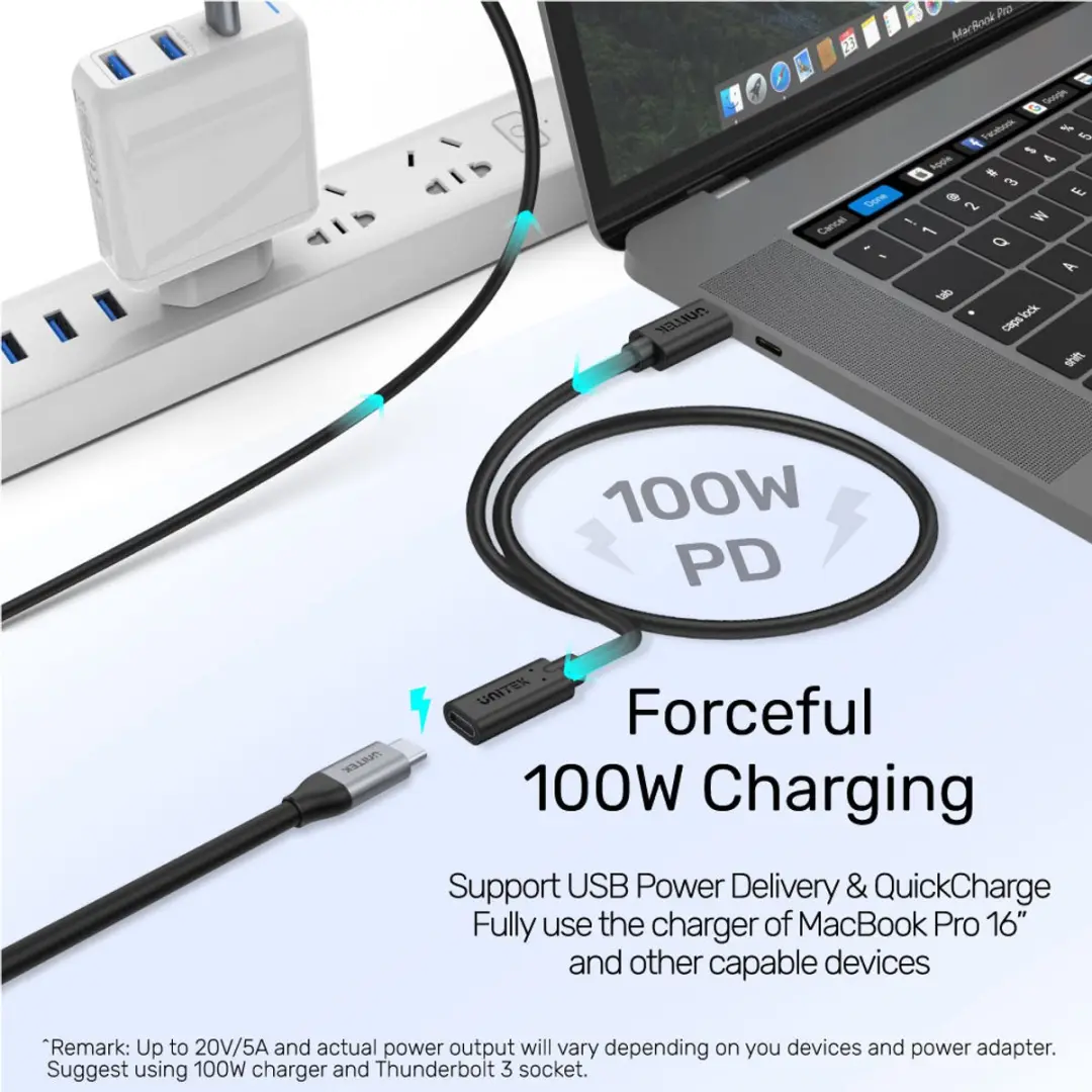 UNITEK C14086BK-1M USB-C Kabel 3.2 Gen 2 - Zwart