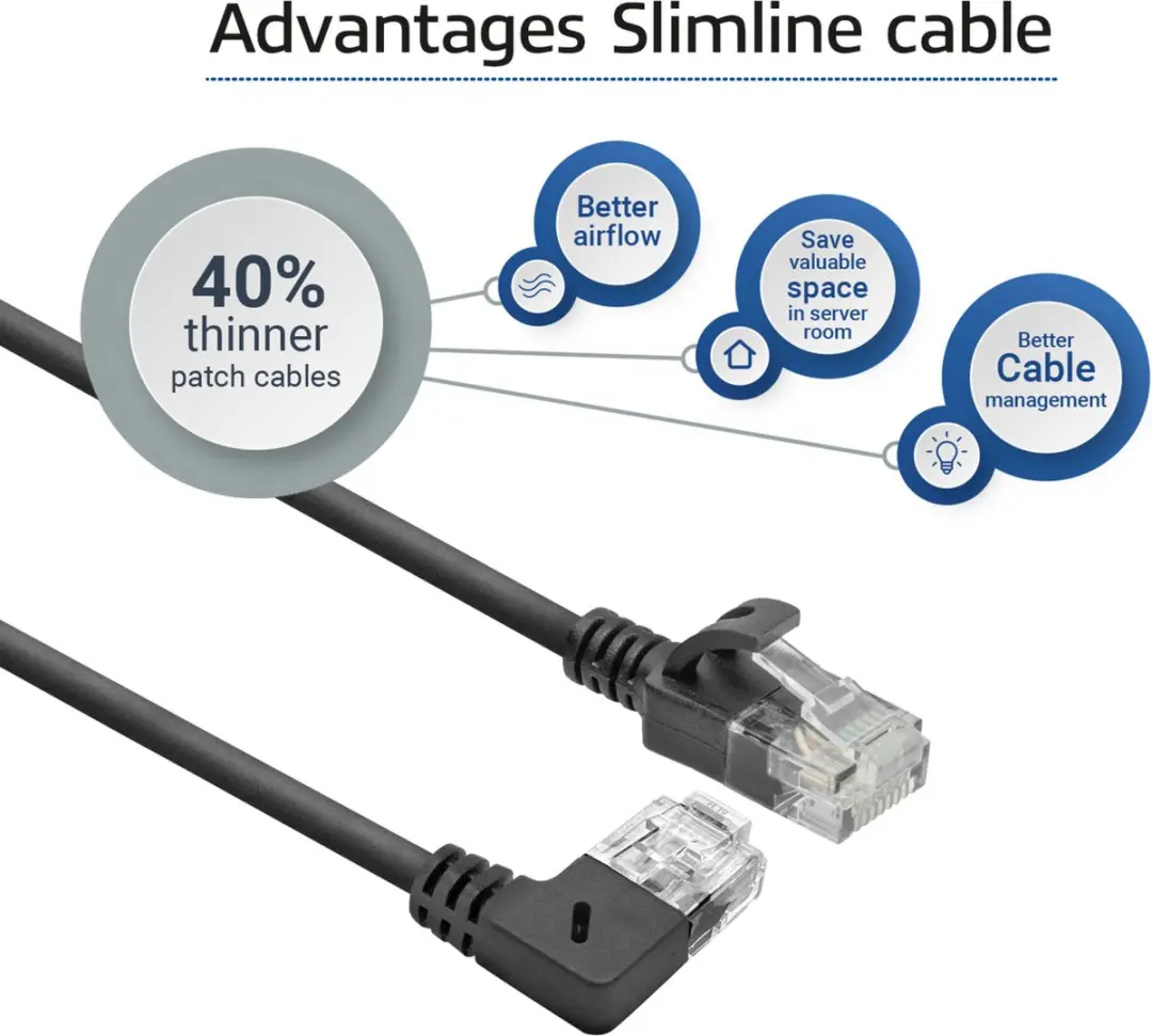 ACT DC2930 Patchkabel CAT6A U/UTP 0,15m - Zwart - 90° haaks