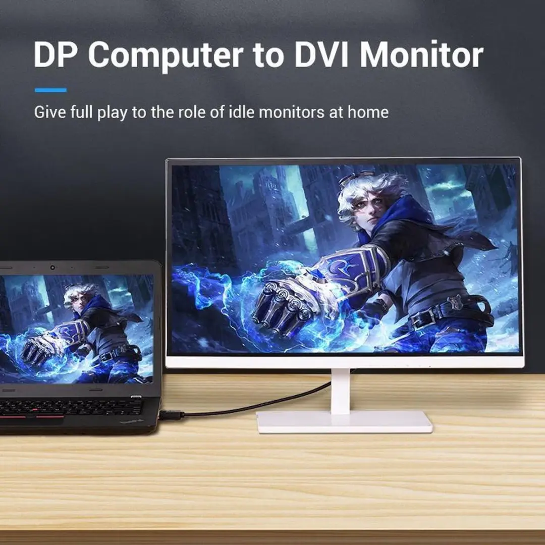 Vention DisplayPort naar DVI Adapter HAFBH - 1m - Zwart