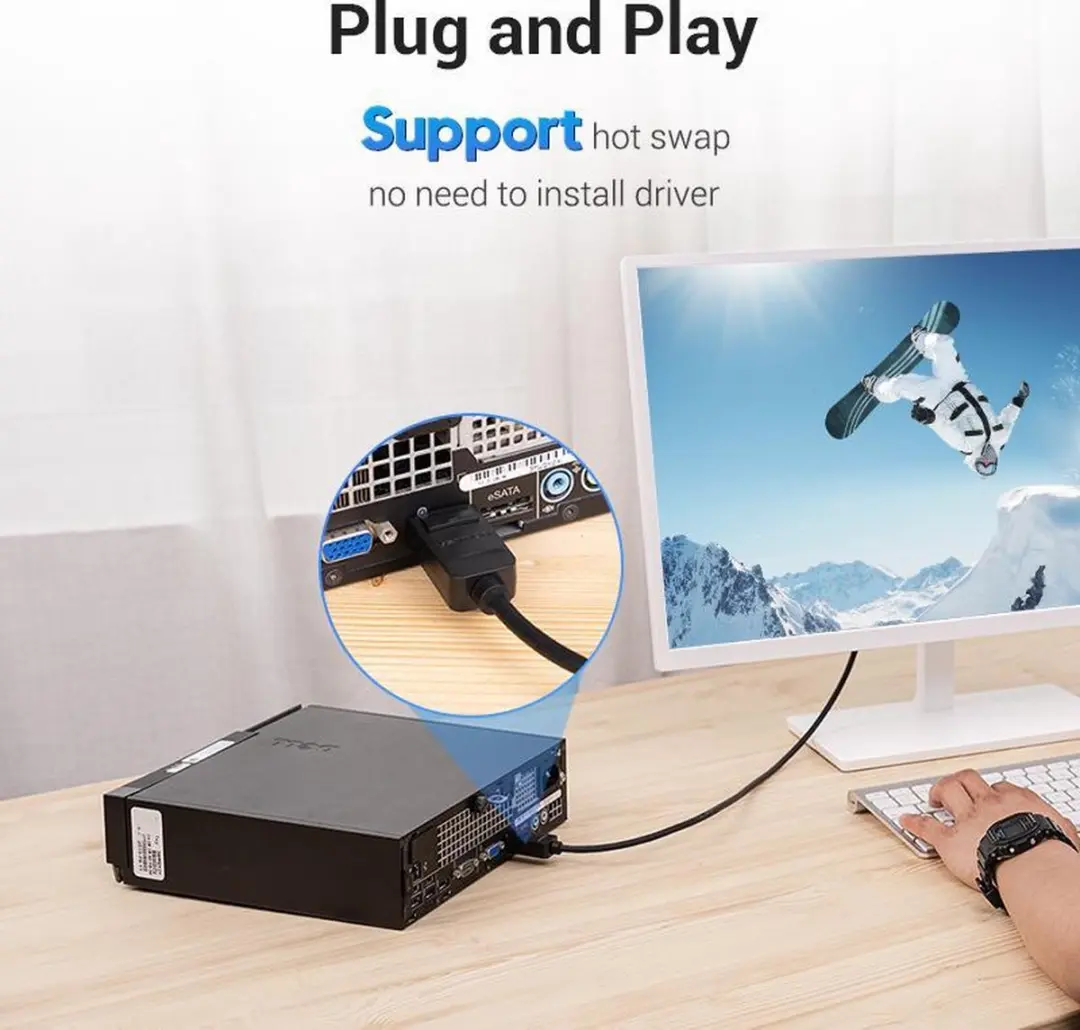Vention DisplayPort naar DVI Adapter HAFBH - 1m - Zwart