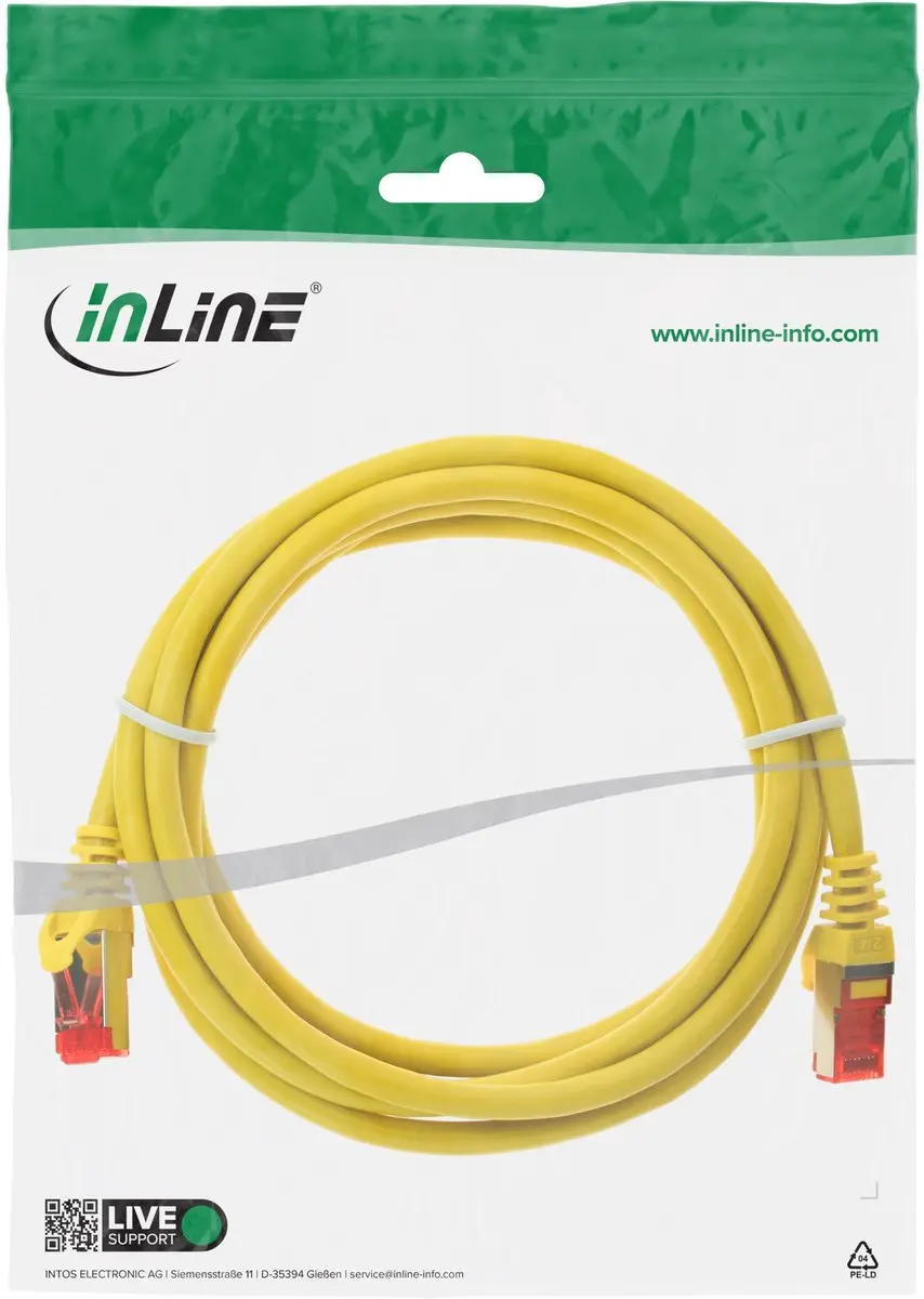 InLine Patchkabel S/FTP Cat.6 1m - Geel