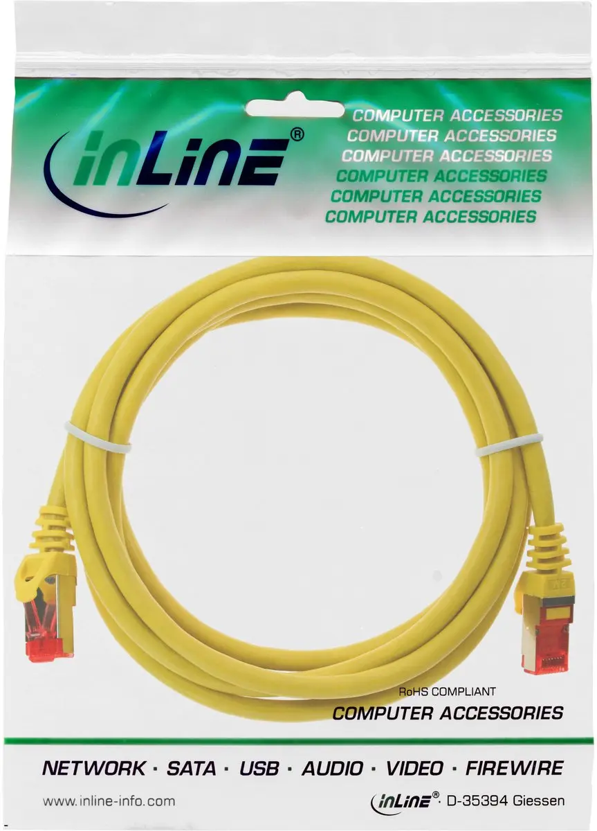 InLine Patchkabel S/FTP Cat.6 1m - Geel