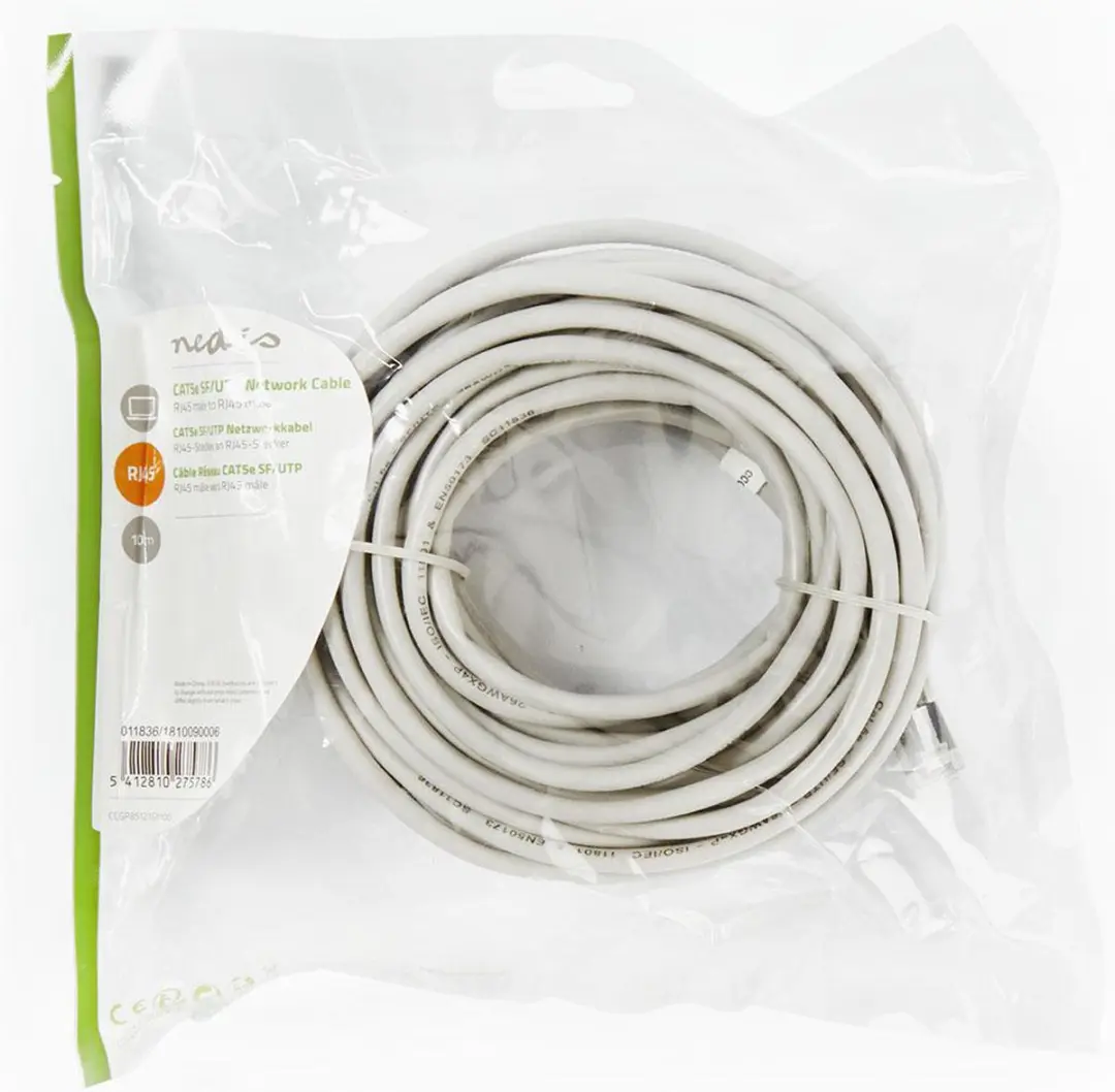 Nedis CAT5e Netwerkkabel CCGP85121GY100 - 10m - Grijs