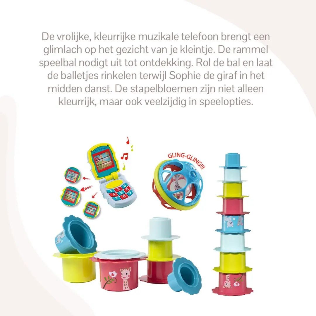 Sophie de Giraf Early Learning Toys Set - 3 Speeltjes - Vanaf 3 maanden