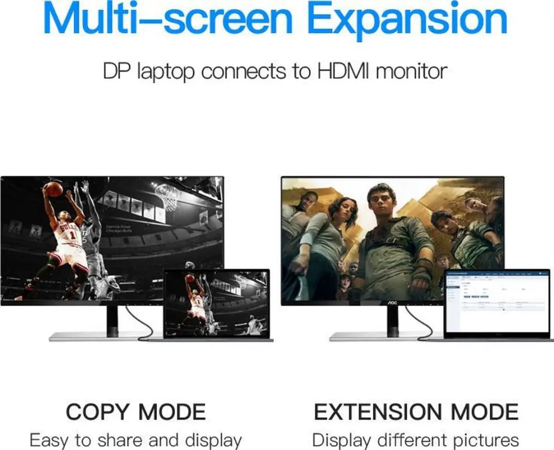 Vention DisplayPort naar HDMI Kabel HADBG - 1.5m - Zwart