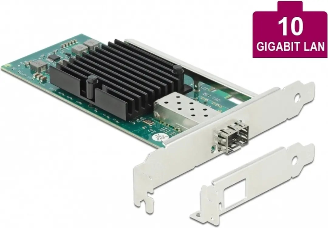 Delock PCIe x8 Kaart 1x SFP+ 10Gbps LAN - Zwart/Groen