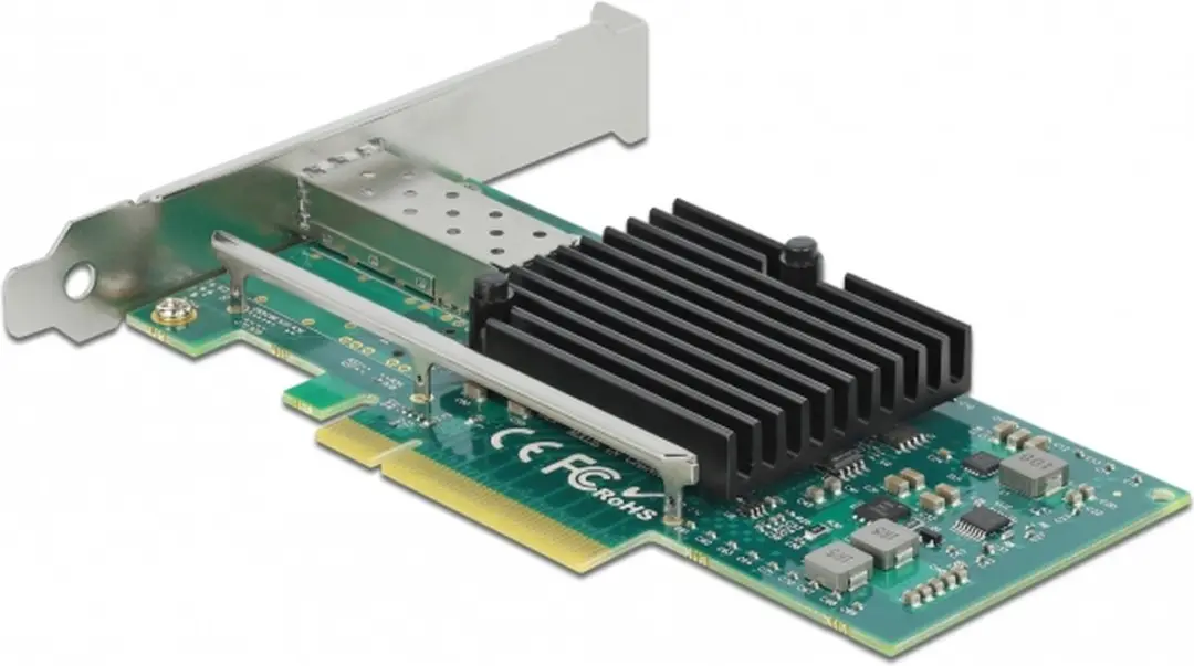 Delock PCIe x8 Kaart 1x SFP+ 10Gbps LAN - Zwart/Groen