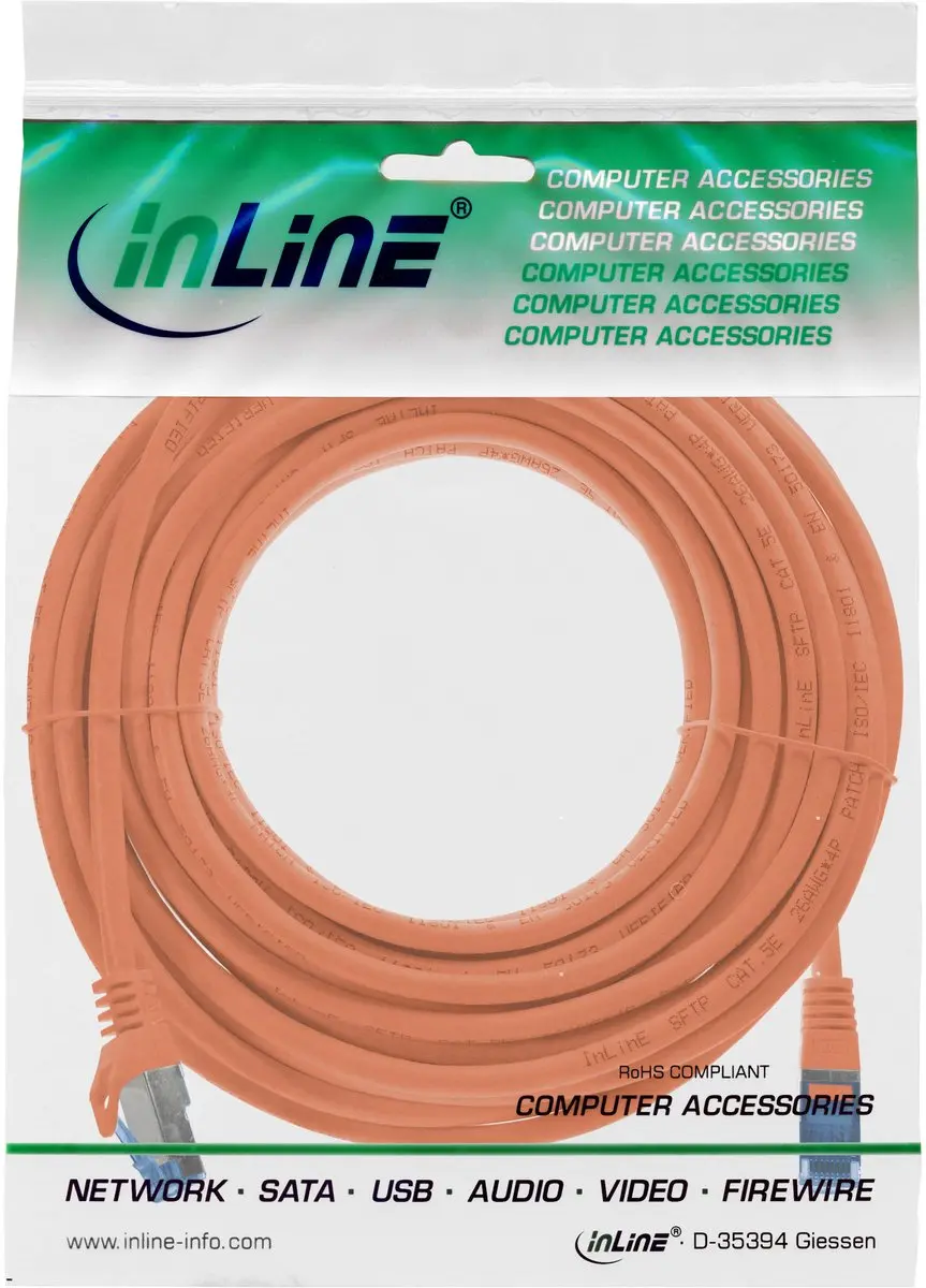 InLine Patchkabel Cat.6A S/FTP 7,5m - Oranje